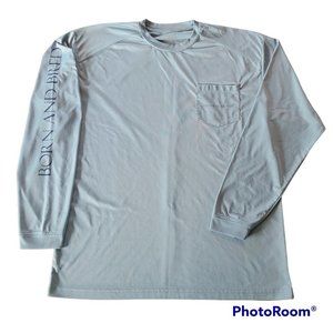 Southern Proper Light Blue Men's Born and Bred Long Sleeve Dixie Tee Shirt Large